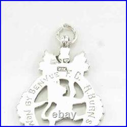 Antique Early Scottish Football Club Medal Lion Sterling Silver Pendant