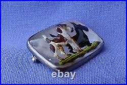 Antique Essex Crystal Wire Fox Scottish Terrier Sterling Silver Pin Scotty Dog