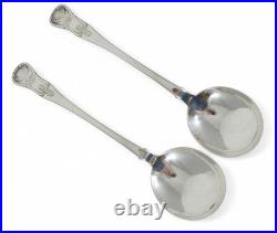 Antique Georgian 1829 Scottish Pair Sterling Silver Sauce Spoons Kings Pattern Antique Georgian 1829 Scottish Pair Sterling Silver Sauce Spoons Kings Pattern