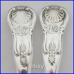 Antique Georgian 1829 Scottish Pair Sterling Silver Sauce Spoons Kings Pattern