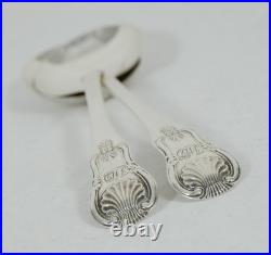 Antique Georgian 1829 Scottish Pair Sterling Silver Sauce Spoons Kings Pattern Antique Georgian 1829 Scottish Pair Sterling Silver Sauce Spoons Kings Pattern