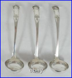 Antique Georgian 1829 Scottish Set 3 Sterling Silver Sauce Ladles Kings Pattern