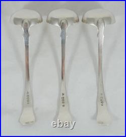 Antique Georgian 1829 Scottish Set 3 Sterling Silver Sauce Ladles Kings Pattern