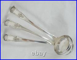 Antique Georgian 1829 Scottish Set 3 Sterling Silver Sauce Ladles Kings Pattern