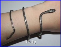 Antique Georgian Scottish Provincial Silver Snake Wrap Bracelet 1830s Sterling