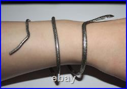Antique Georgian Scottish Provincial Silver Snake Wrap Bracelet 1830s Sterling