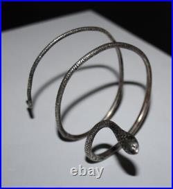 Antique Georgian Scottish Provincial Silver Snake Wrap Bracelet 1830s Sterling