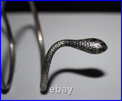 Antique Georgian Scottish Provincial Silver Snake Wrap Bracelet 1830s Sterling