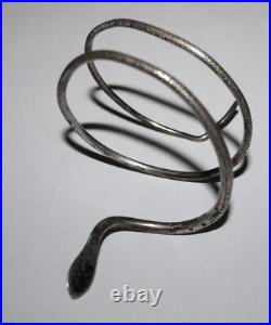 Antique Georgian Scottish Provincial Silver Snake Wrap Bracelet 1830s Sterling