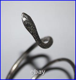 Antique Georgian Scottish Provincial Silver Snake Wrap Bracelet 1830s Sterling