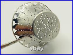 Antique Georgian Scottish Sterling Silver Tea Strainer With Wood Handle