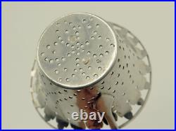 Antique Georgian Scottish Sterling Silver Tea Strainer With Wood Handle