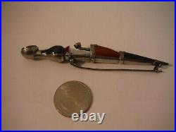 Antique Large SCOTTISH Sterling Silver AGATE Dirk DAGGER Kilt Pin 4.25 Handmade