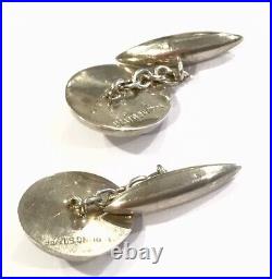 Antique Scottish Agate Cufflinks Sterling Silver Raised Fronts Gift Boxed