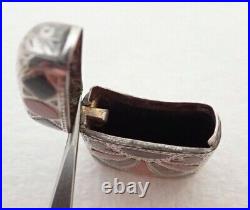 Antique Scottish Hallmarked Silver Carnelian Agate Inlay Vesta Match Safe Case