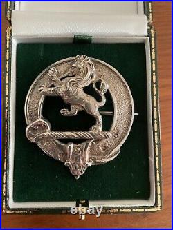 Antique Scottish Hallmarked Sterling Silver Lion Badge Glasgow 1925 R G Lawrie