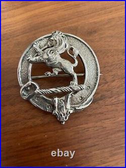 Antique Scottish Hallmarked Sterling Silver Lion Badge Glasgow 1925 R G Lawrie