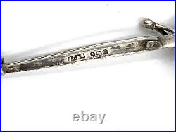 Antique Scottish Silver Hallmarked Silver & Citrine Dirk Sword Brooch Pin