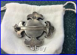 Antique Scottish Silver and Grey Agate 2 1/4 Brooch