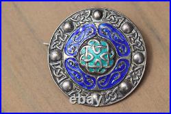 Antique Scottish Sterling Siler & Enamel Brooch Designed by Alexander Ritchie