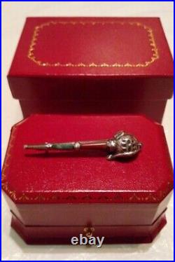 Antique Scottish Sterling Silver & Agate BASKET HILT SWORD Pin/Brooch BOXED