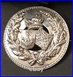 Antique Scottish Sterling Silver Clan Armstrong Cameron Armor Brooch Victorian