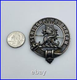 Antique Scottish Sterling Silver Crowned Lion Seriochalmo Dhream Kilt Pin