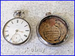 Antique Scottish Sterling Silver Pocket Watch John Mcleod Aberdeen Needs Work