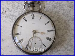 Antique Scottish Sterling Silver Pocket Watch John Mcleod Aberdeen Needs Work