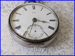 Antique Scottish Sterling Silver Pocket Watch John Mcleod Aberdeen Needs Work