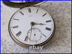 Antique Scottish Sterling Silver Pocket Watch John Mcleod Aberdeen Needs Work