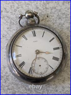 Antique Scottish Sterling Silver Pocket Watch John Mcleod Aberdeen Needs Work