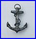 Antique Scottish Victorian Sterling Silver Gray Banded Nautical Anchor Pin