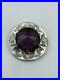 Antique Scottish Victorian Sterling Silver Large Amethyst Brooch Pin