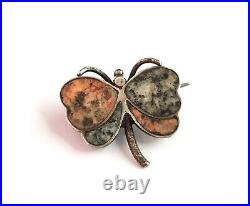 Antique Scottish agate and Silver Butterfly brooch