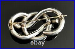 Antique Scottish agate and Silver knot brooch, Victorian