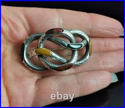 Antique Scottish agate and Silver knot brooch, Victorian