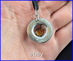 Antique Scottish citrine and Garnet pendant, Sterling silver