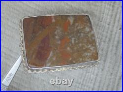 Antique Sterling Silver 925 Scottish Dendritic Moss Agate Large Pin Brooch Antique Sterling Silver 925 Scottish Dendritic Moss Agate Large Pin Brooch