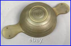 Antique Sterling Silver And Horn Scottish Masonic Whisky Quaich C1910