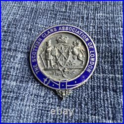 Antique Sterling Silver Enamel The Scottish Clans Association Of London Brooch
