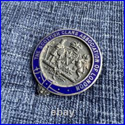 Antique Sterling Silver Enamel The Scottish Clans Association Of London Brooch