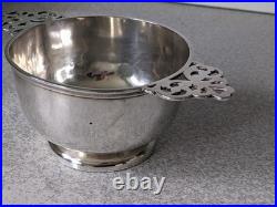 Antique Sterling Silver Quaich Scottish Drinking Bowl- London 1895 Maker G. M. J