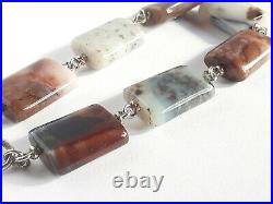 Antique Sterling Silver Scottish Agate Bracelet