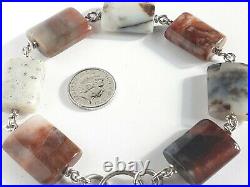 Antique Sterling Silver Scottish Agate Bracelet