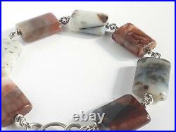 Antique Sterling Silver Scottish Agate Bracelet