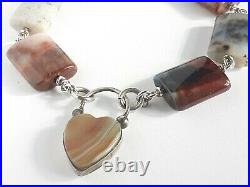 Antique Sterling Silver Scottish Agate Bracelet