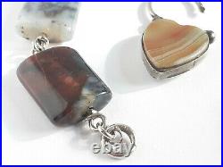 Antique Sterling Silver Scottish Agate Bracelet