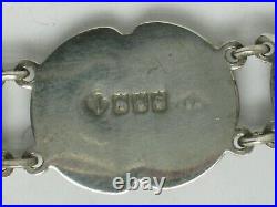 Antique Sterling Silver Scottish Agate Bracelet