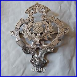 Antique Sterling Silver Scottish Celtic Thistle Brooch